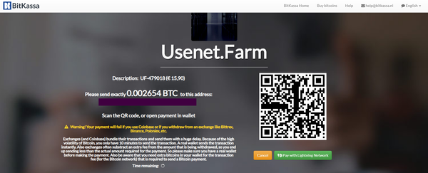 UsenetFarm Bitcoin